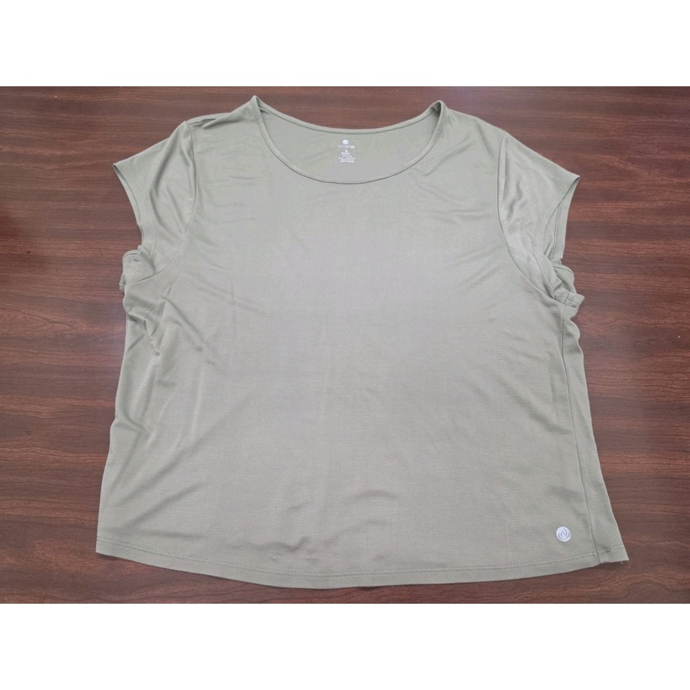 Apana Womens Olive Green Dolman Sleeve Activewear Top Size L Athleisure Yoga